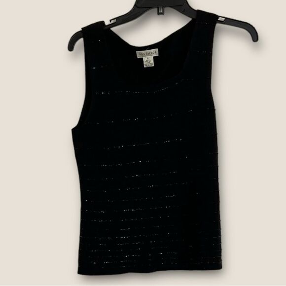 Black knitted sleeveless top beads embellishments size Small - Picture 2 of 7